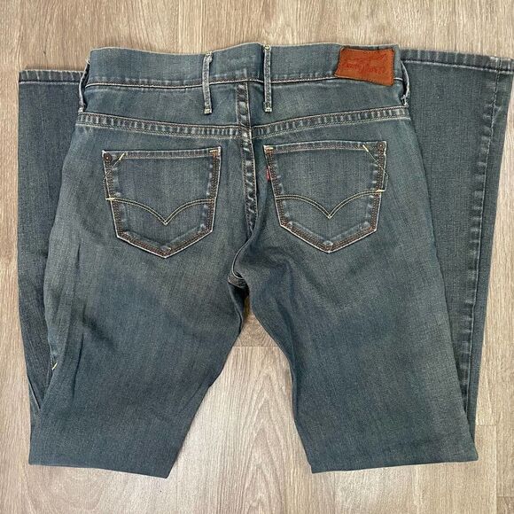 Levis Red Bootcut Low Rise Y2K Blue Jeans Womens Size 27 30 x 30 - Picture 5 of 6